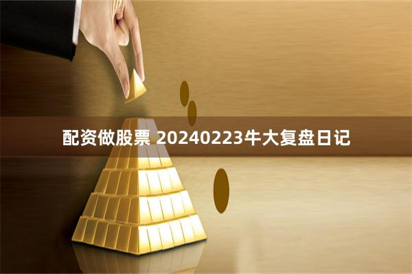 配资做股票 20240223牛大复盘日记